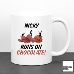 Personalised Runs On Chocolate Gift Mug