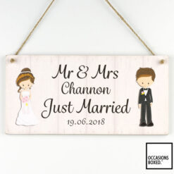 Just Married Personalised Wedding Sign